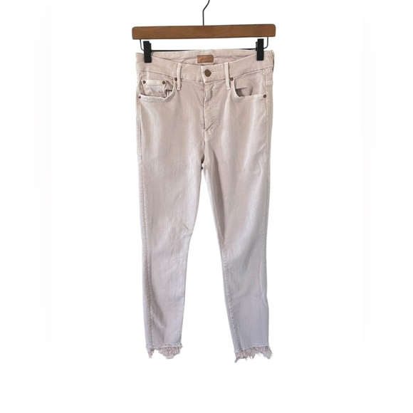 MOTHER Women's Skinny Jeans in Cream - Picture 3 of 8